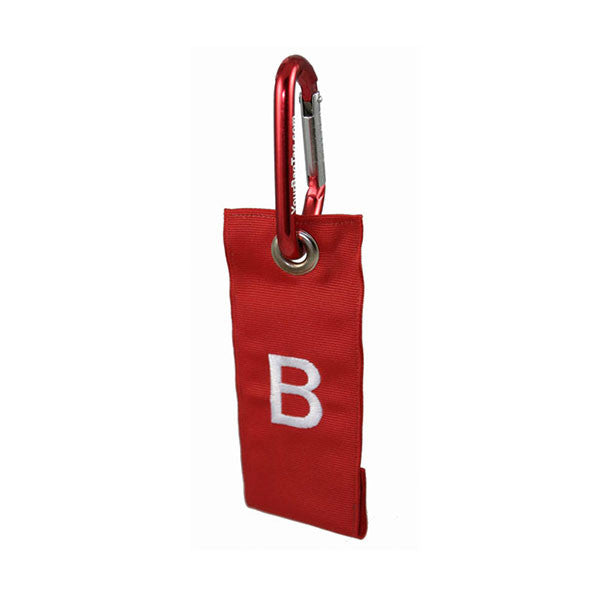 Red Luggage Tag with carabiner attachment YourBagTag