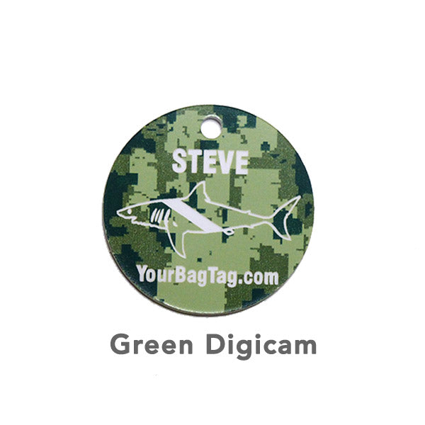 Green Digicam Scuba Equipment Tag Shark Graphic YourBagTag