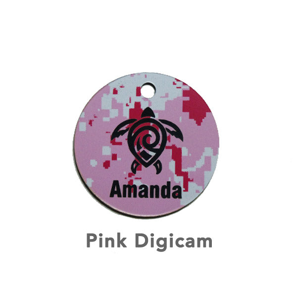 Pink Digicam Scuba Equipment Tag Engraved Turtle