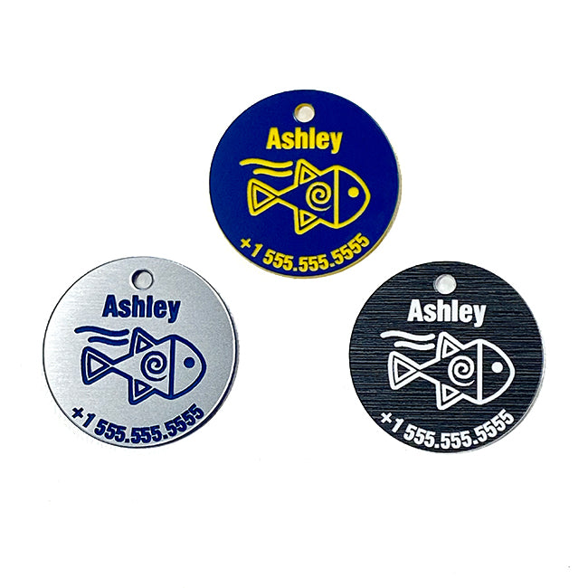 blue-white stainless blue graphite white scuba tags