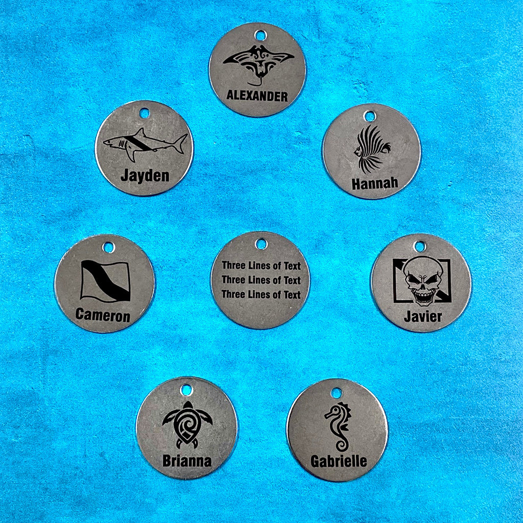 Stainless Steel Tag 1.5 inch Round - Laser Marked