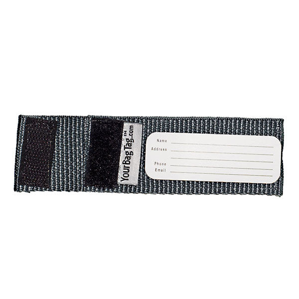 Back of silver mini luggage tag address card insert