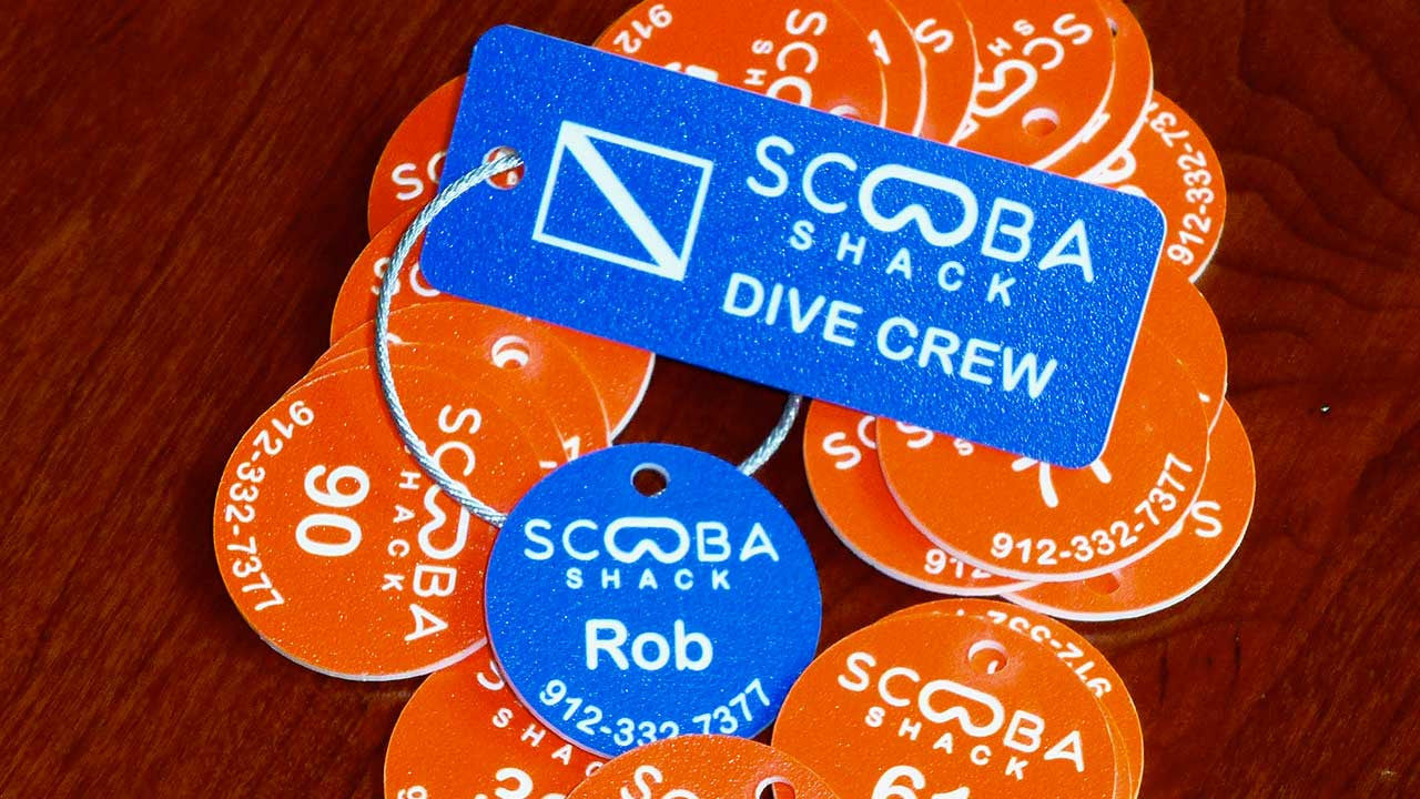 Scuba Tags for Dive Shop Rental Equipment