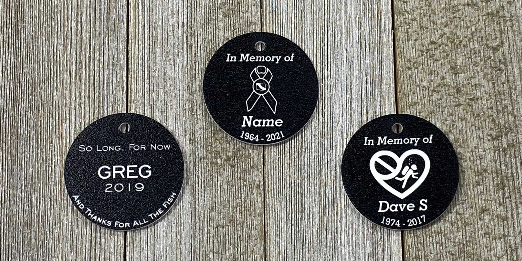 Scuba Diver Memorial Tags honoring divers who have died