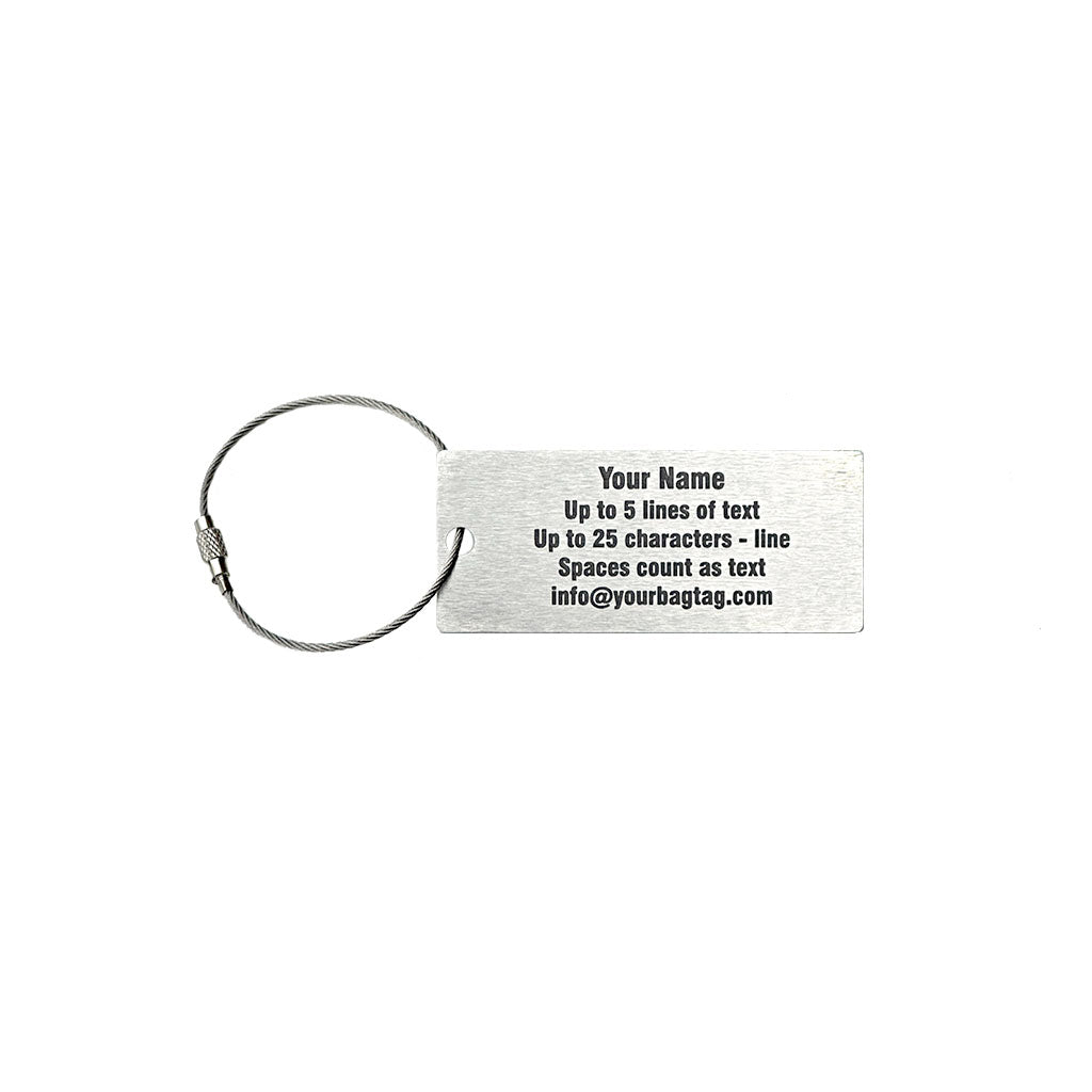 Stainless Steel Luggage Tag - Personalized - 3.00&quot; X 1.25&quot;