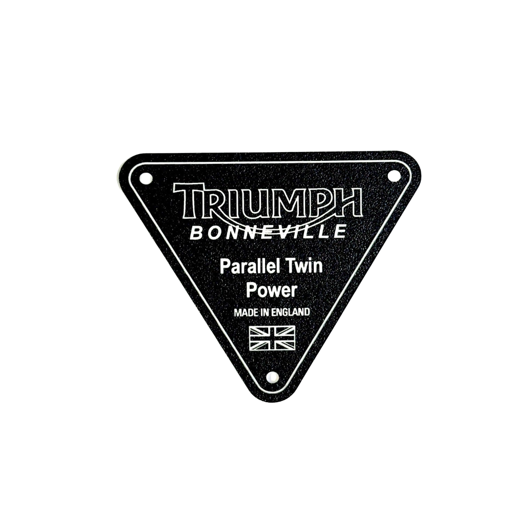 custom engraved  triumph motorcycle side cover plate