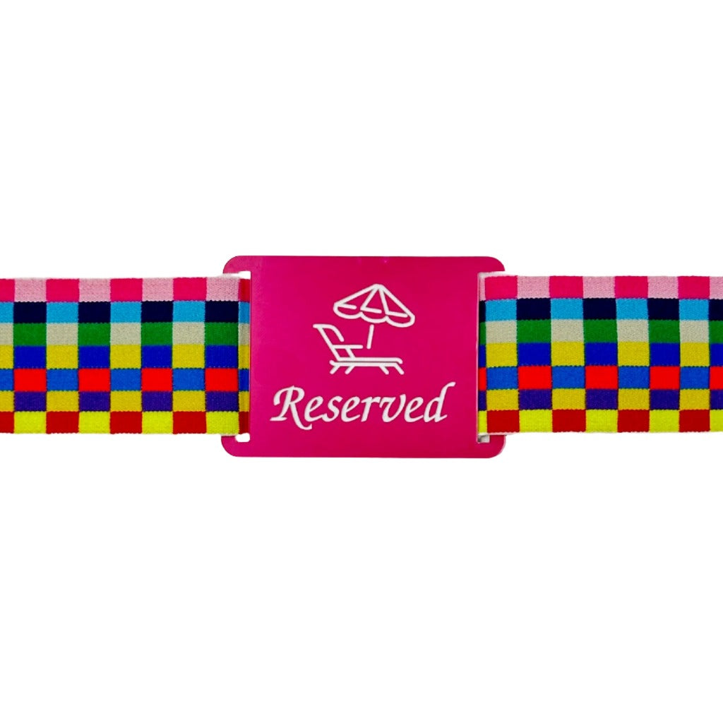 Pink-Checkered beach towel band