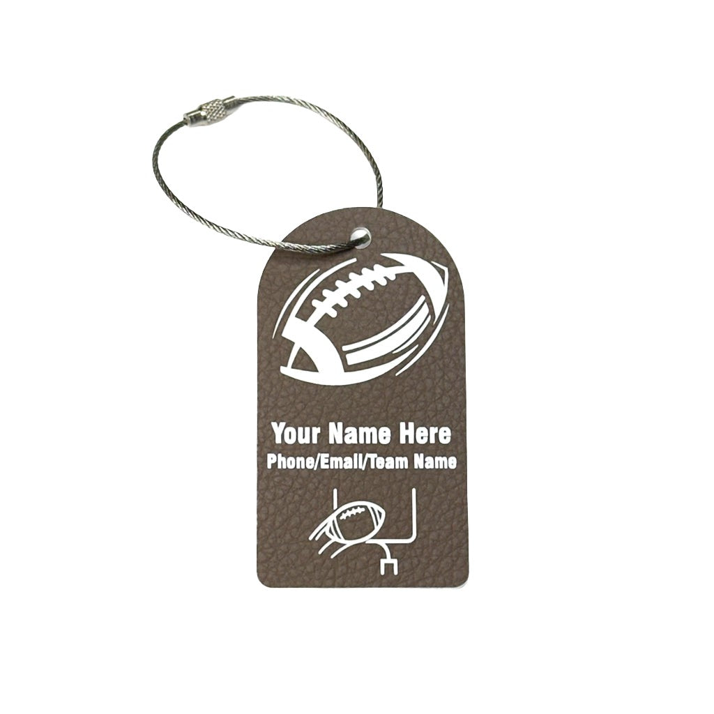 personalized football gear bag tag