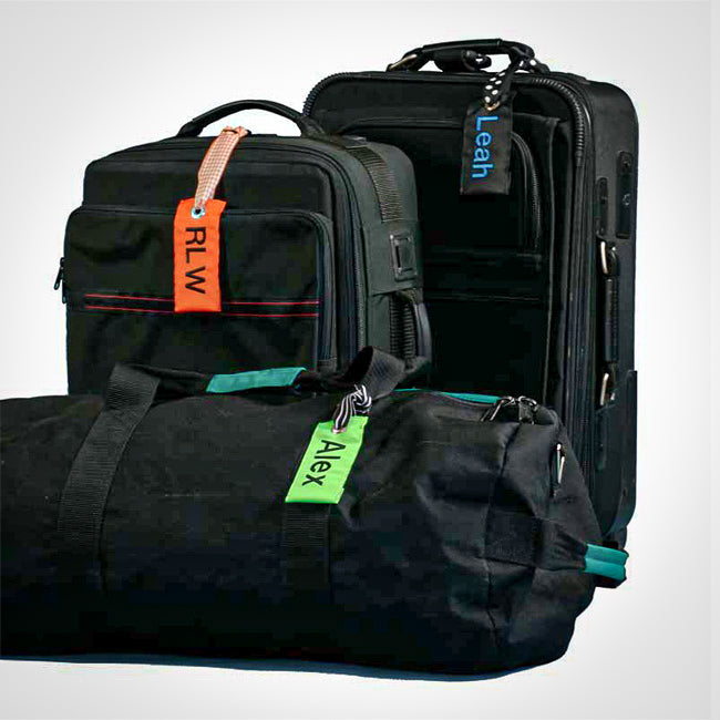 Custom Luggage Bag tags on suitcases