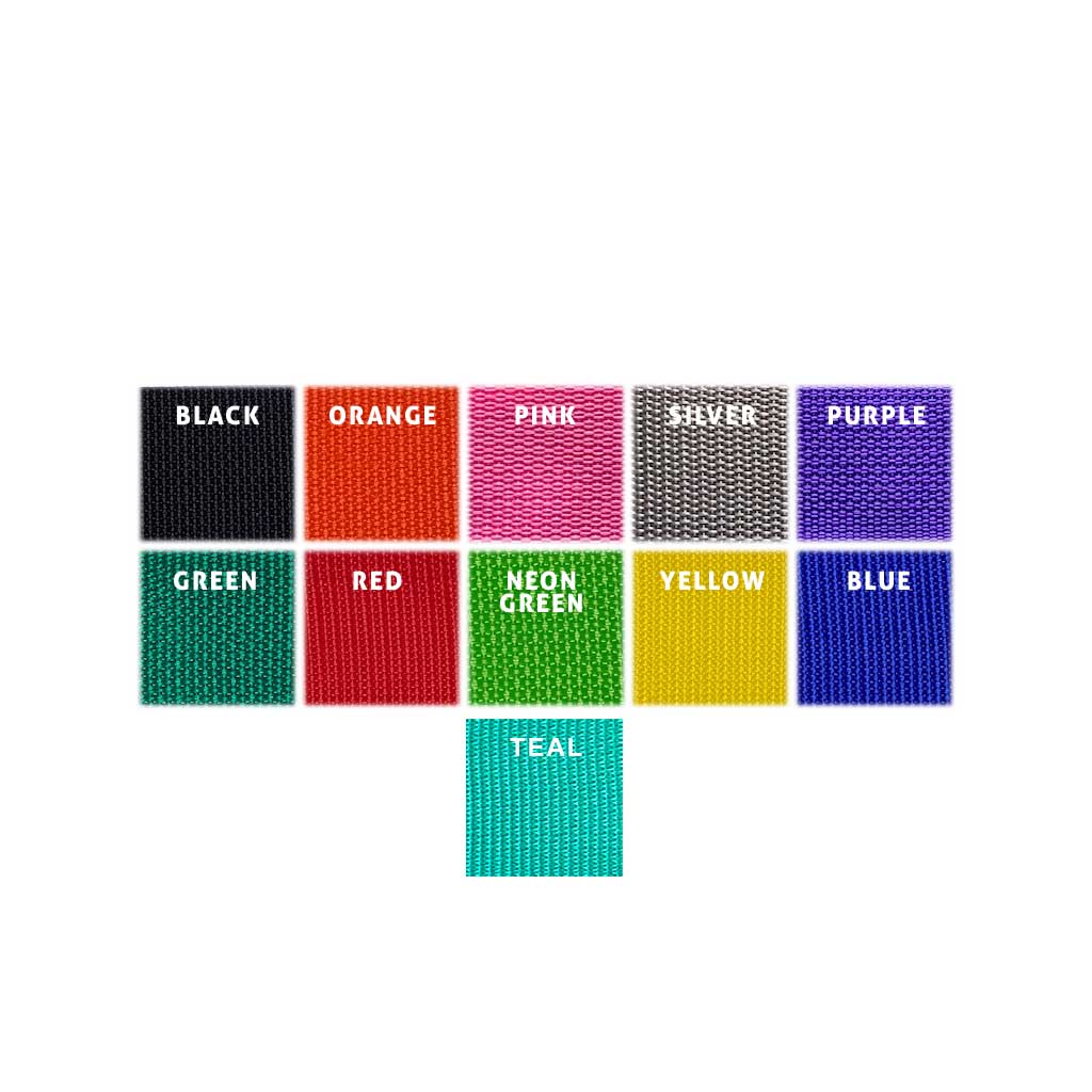 Color chart showing our webbing colors