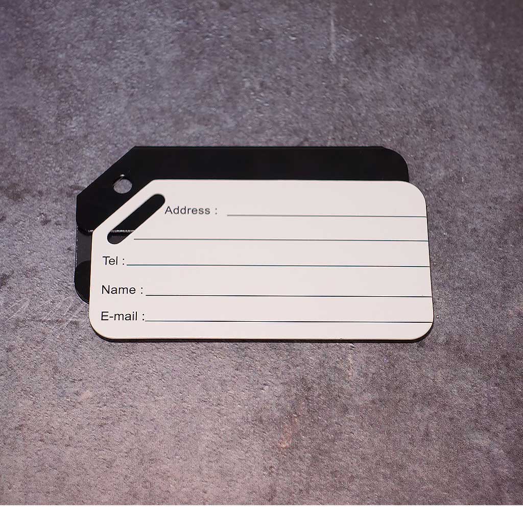 Aluminum Metal Notched Custom Engraved Luggage Tag