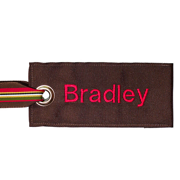 Brown Luggage Tag with Personalized Lettering YourBagTag