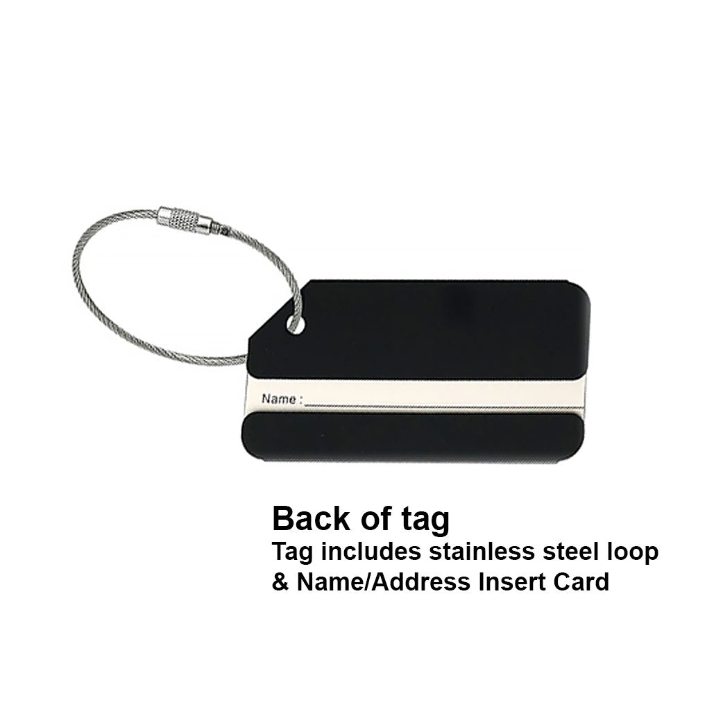 Aluminum Metal Notched Custom Engraved Luggage Tag