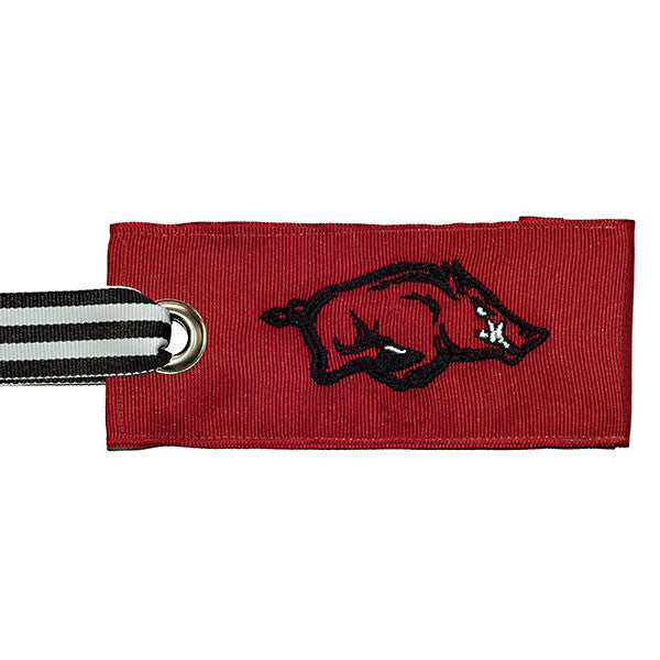 University of Arkansas Razorback bag tag - college red