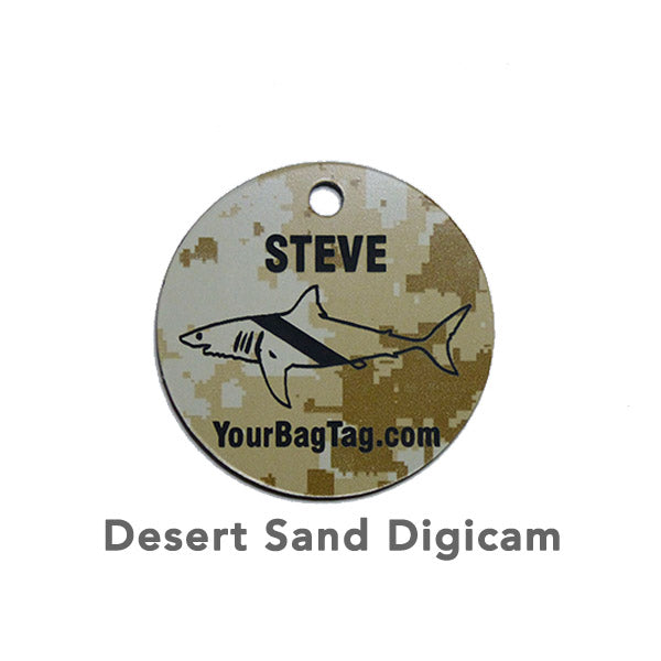 Desert Sand Digicam Scuba Equipment Tag Shark Graphic