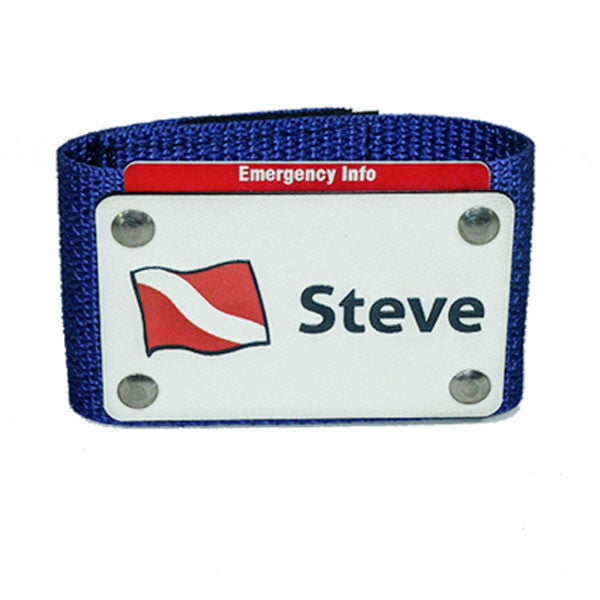 Scuba BC Name Tag with Emergency Contact Details
