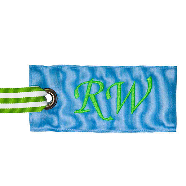 YourBagTag Light Blue Luggage Bag Tag - Lime Text