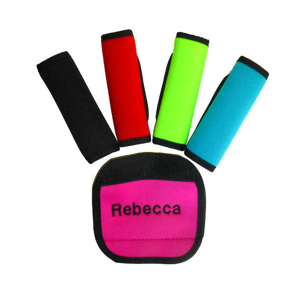 Custom embroidered neoprene luggage handle wrap