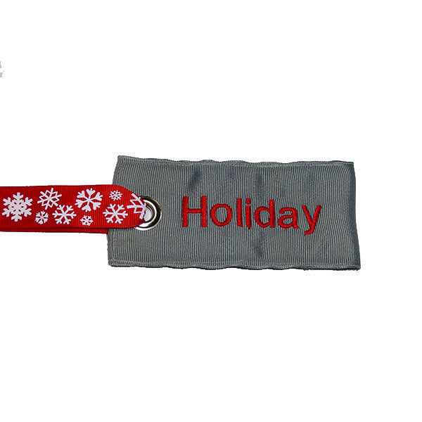 Holiday Christmas Luggage Tag w/Snowflake Handle