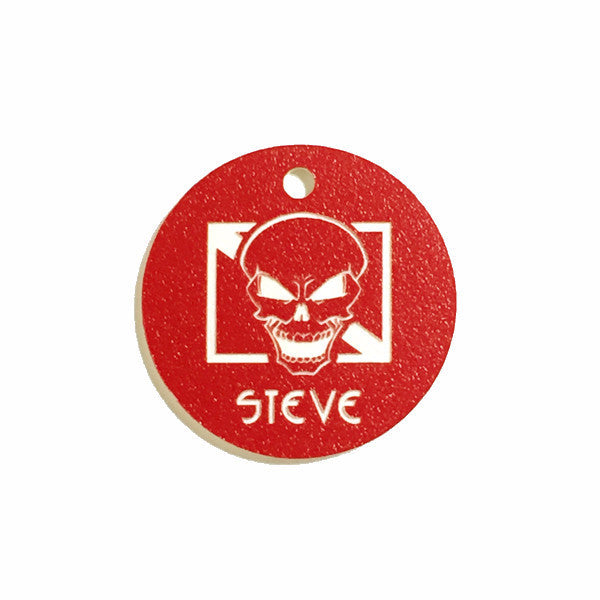 Dive skull scuba equipment tag red-white from yourbagtag