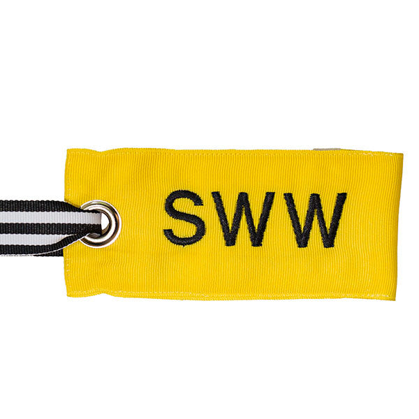 Unique custom yellow luggage tag from YourBagTag