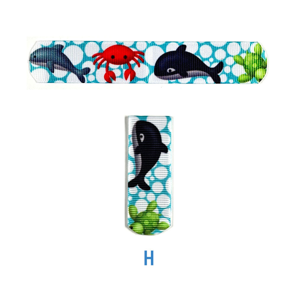 Set of Two Bookmarks - Magnetic Ribbon - Ocean Theme