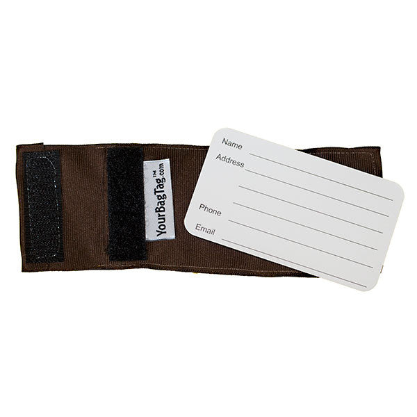 Back Brown Luggage Tag Address Card Insert YourBagTag