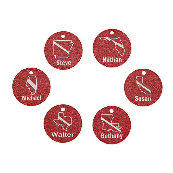 SCUBA Equipment Tag with State Dive Flags - YourBagTag