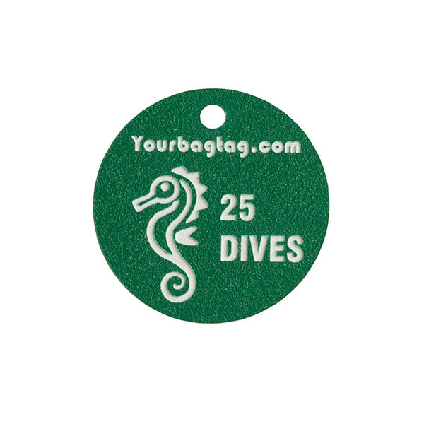 Scuba Experience Tag - Green - Seahorse - YourBagTag