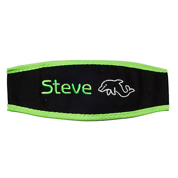 Custom Neoprene Scuba Mask Strap Cover Green Edge