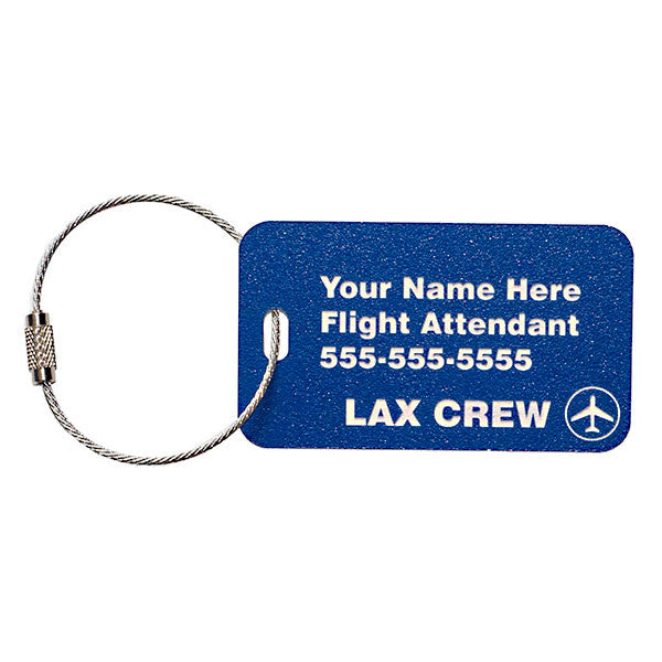 Custom Flight Crew Luggage Tag Stainless Steep Loop