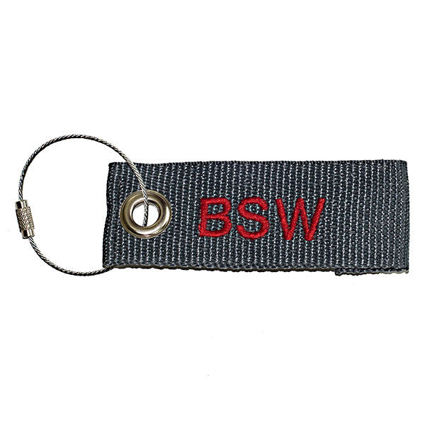 silver mini extreme luggage tag custom red text