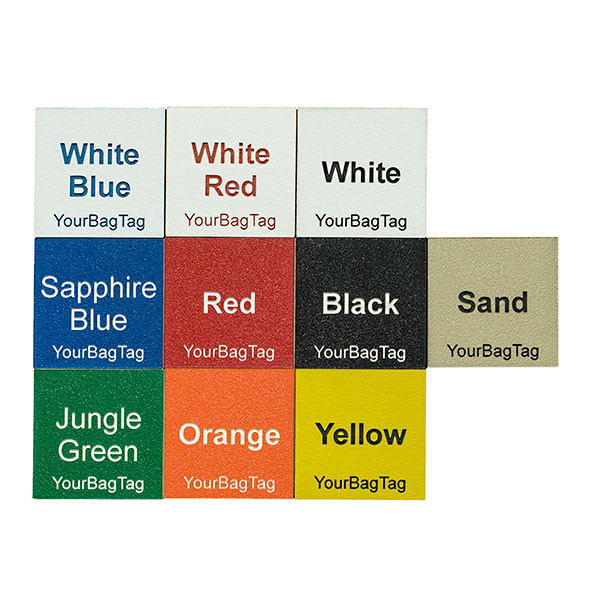 YourBagTag plastic luggage tag color options