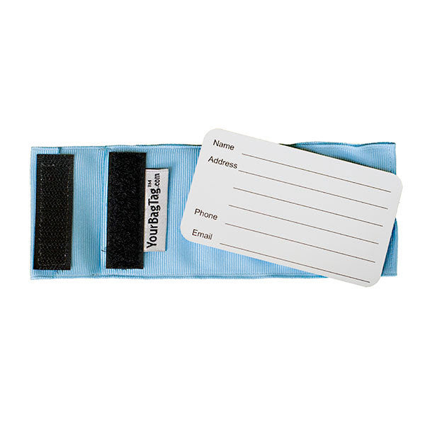 YourBagTag Light Blue Luggage Bag Tag Back with insert