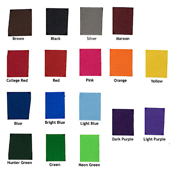 Fabric luggage tag color chart for YourBagTags